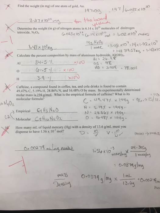 Solved Find the weight (in mg) of one atom of gold, Au. 23 | Chegg.com