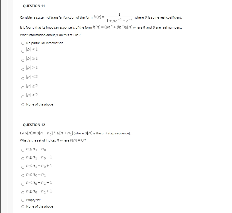 Solved QUESTION 11 1 Consider a system of transfer function | Chegg.com