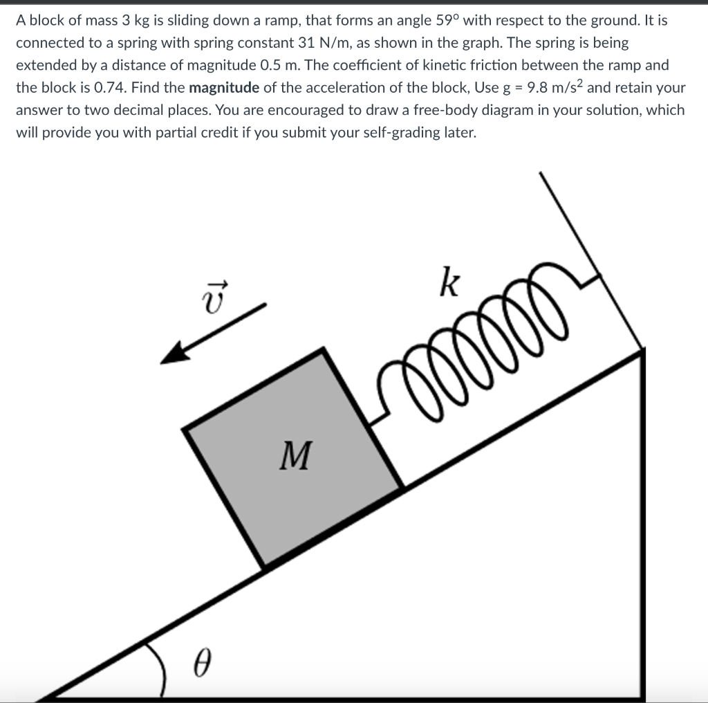 Solved A block of mass 3 kg is sliding down a ramp, that | Chegg.com