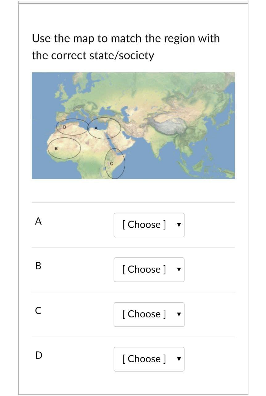 Solved Use the map to match the region with the Chegg com