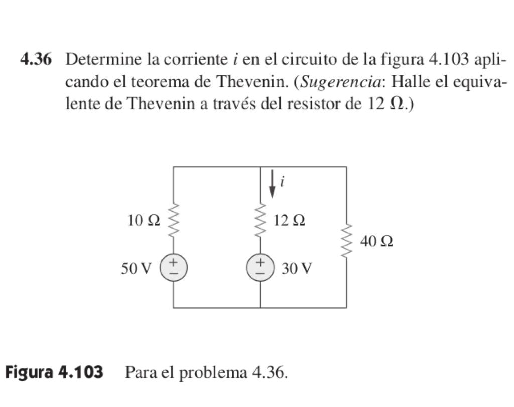 Solved 4.36 Determine la corriente i en el circuito de la | Chegg.com