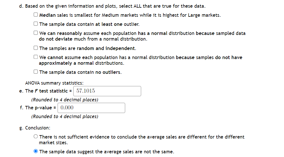 Solved SUMMARY Medium Small Large ANOVA Source of Variation | Chegg.com