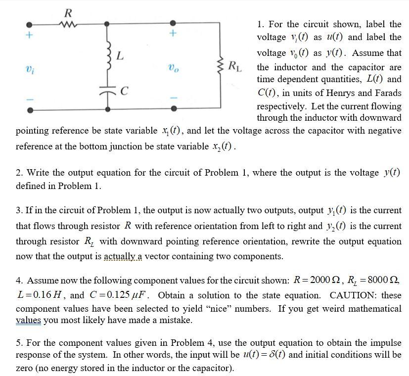 S Rl R 1 For The Circuit Shown Label The Voltage Chegg Com