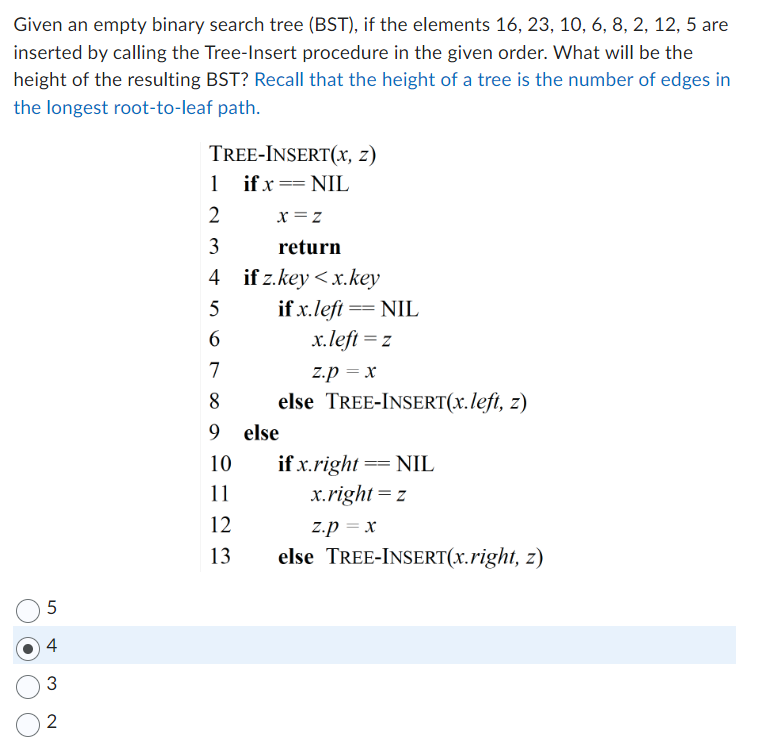 Solved Given an empty binary search tree (BST), if the | Chegg.com