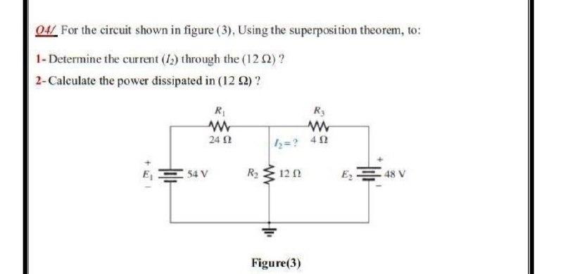 Solved 01/ For the circuit shown in figure (3), Using the | Chegg.com