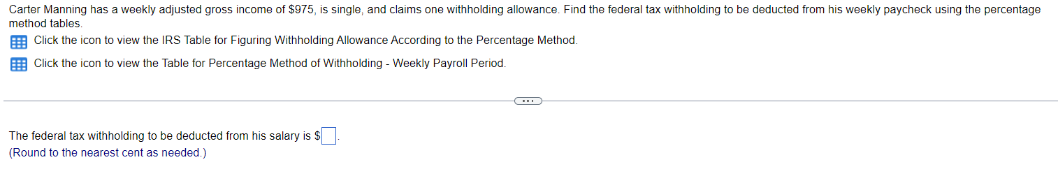 Solved method tables. Click the icon to view the IRS Table | Chegg.com