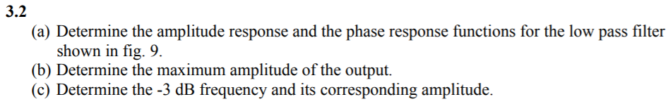 Solved 3.2 (a) Determine the amplitude response and the | Chegg.com