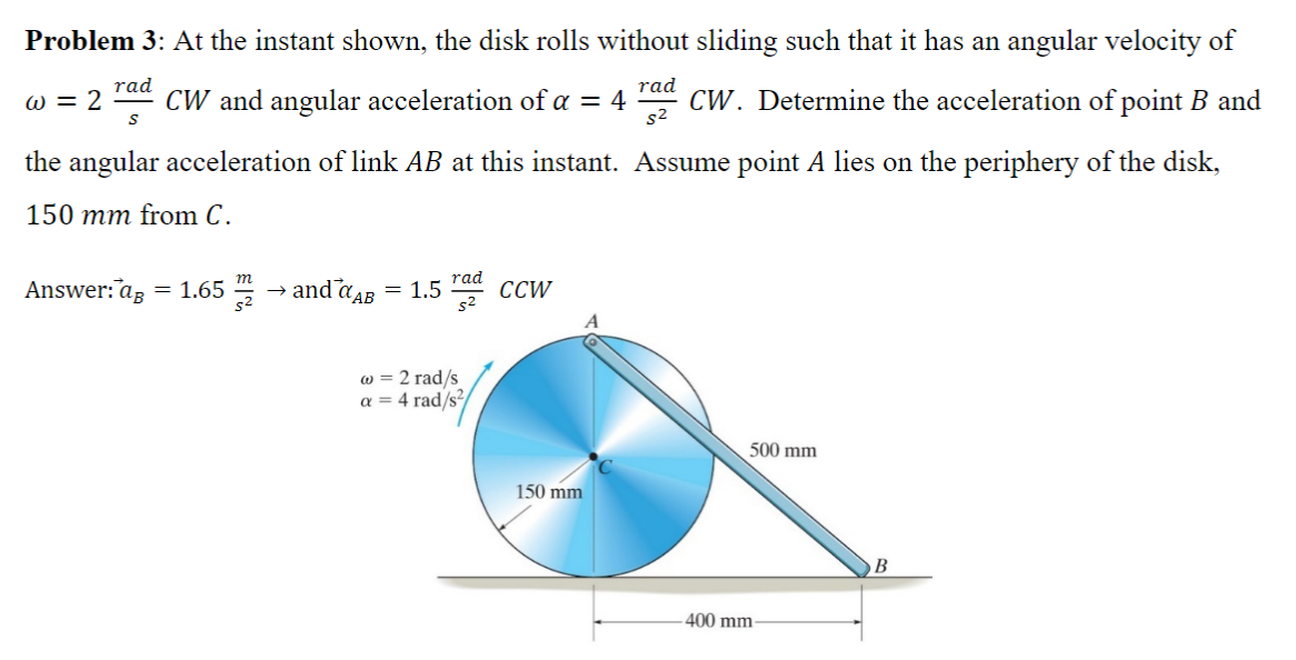 Solved Please solve/write out the angular velocity of CA as | Chegg.com