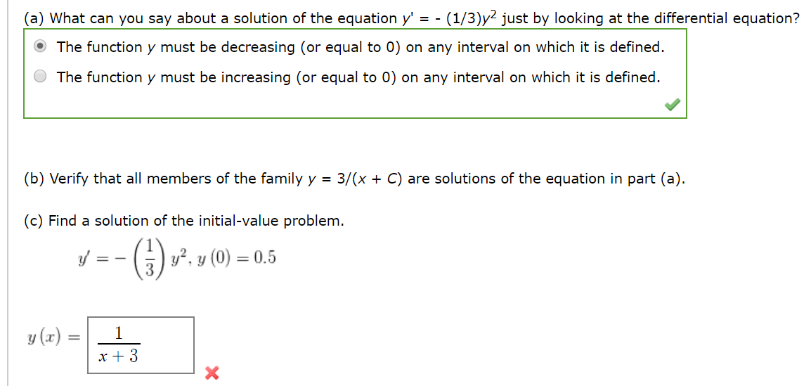 Solved (a) What Can You Say About A Solution Of The Equation | Chegg.com