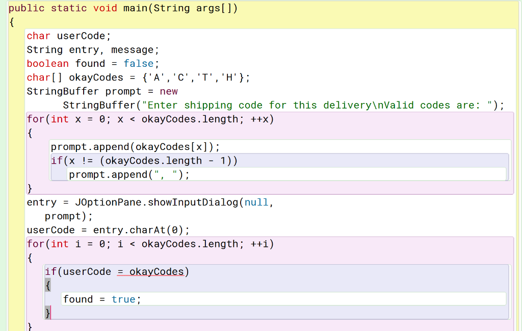 Solved So I'm getting an error (at the red line) in my java | Chegg.com