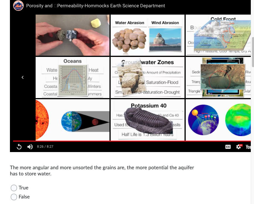 Solved Porosity and PermeabilityHommocks Earth Science