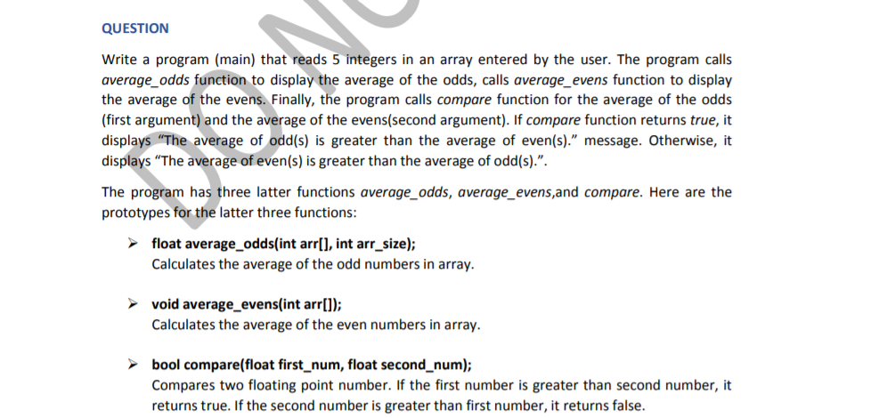 Solved QUESTION Write a program (main) that reads 5 integers | Chegg.com
