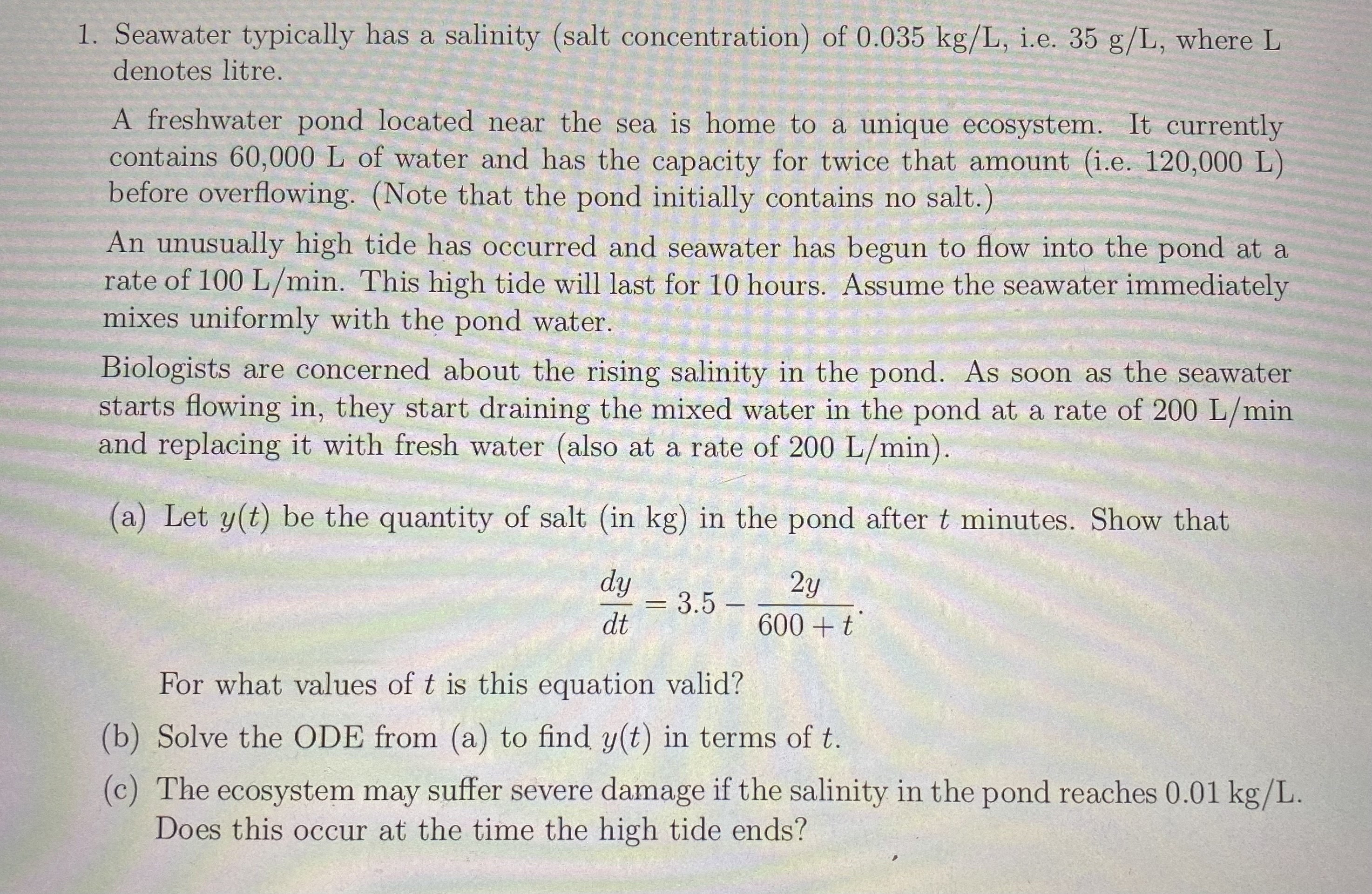 Solved Seawater Typically Has A Salinity (salt | Chegg.com