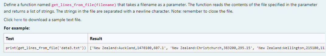 Solved Define a function named get_lines_from_file(filename) | Chegg.com