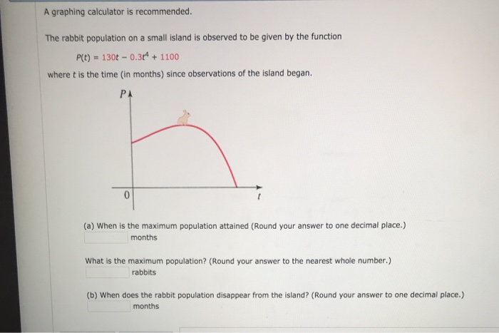 Solved A Graphing Calculator Is Recommended. The Rabbit | Chegg.com