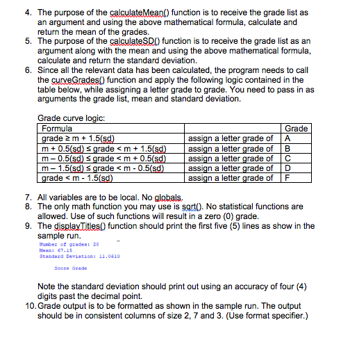 Solved For this program, you will create a grade curving | Chegg.com