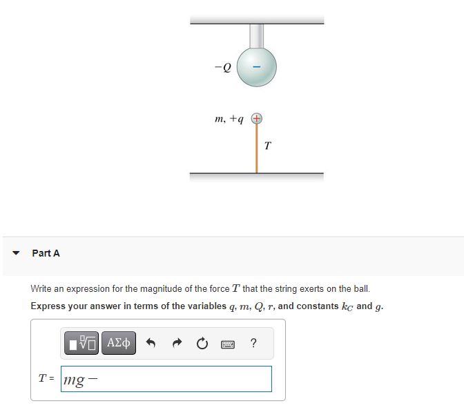 Solved A small metal ball with positive charge q and mass