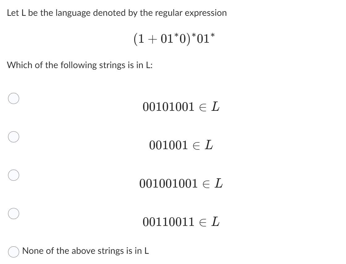 Solved Let L be the language denoted by the regular