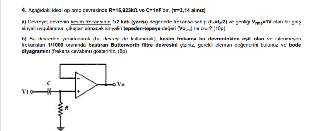 4. In the following ideal op-amp circuit, R-15.923k0 | Chegg.com