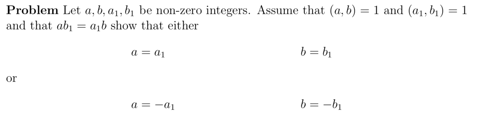 Solved = = Problem Let A, B, Ai, Bį Be Non-zero Integers. | Chegg.com