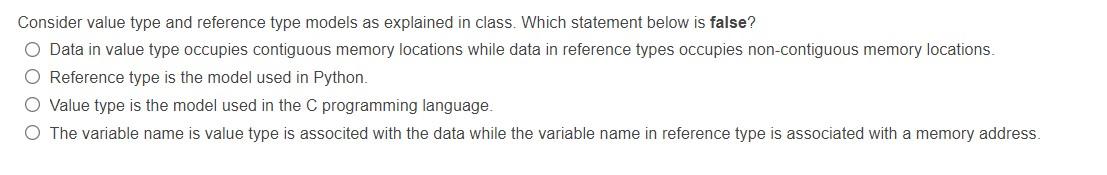 Solved Consider value type and reference type models as | Chegg.com