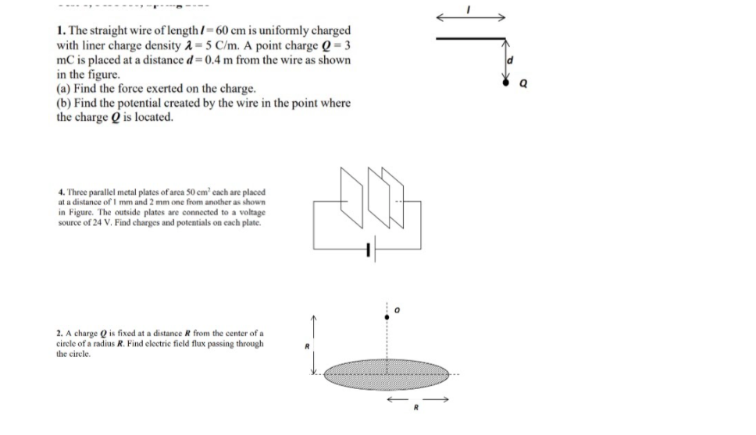 Solved 1. The straight wire of length / 60 cm is uniformly | Chegg.com