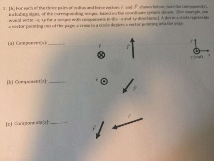 Solved 2. (6] For each of the three pairs of radius and