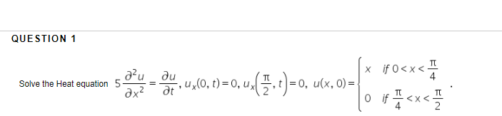 Solved QUESTION 1 Solve the Heat equation 5024 - du. | Chegg.com