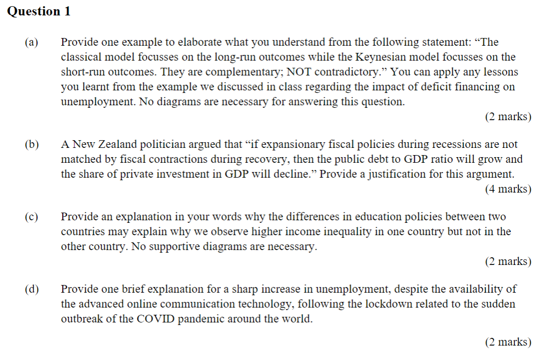 Solved (a) Provide one example to elaborate what you | Chegg.com