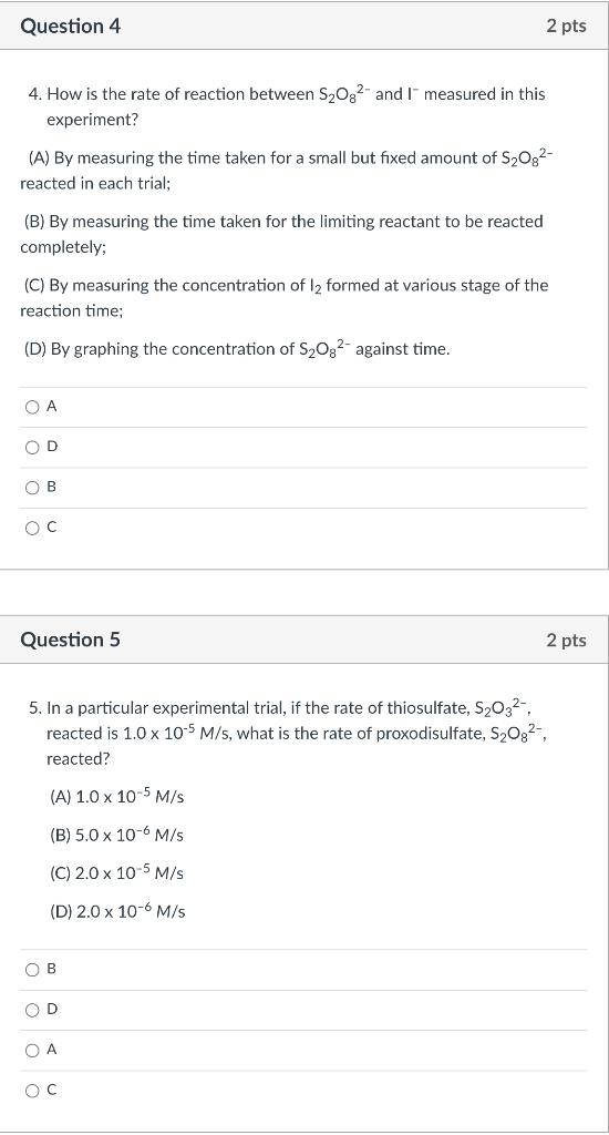 Solved Question 4 2 pts 4. How is the rate of reaction | Chegg.com