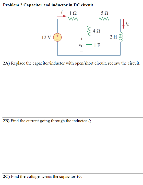 Solved Problem 2 Capacitor and inductor in DC circuit. i 122