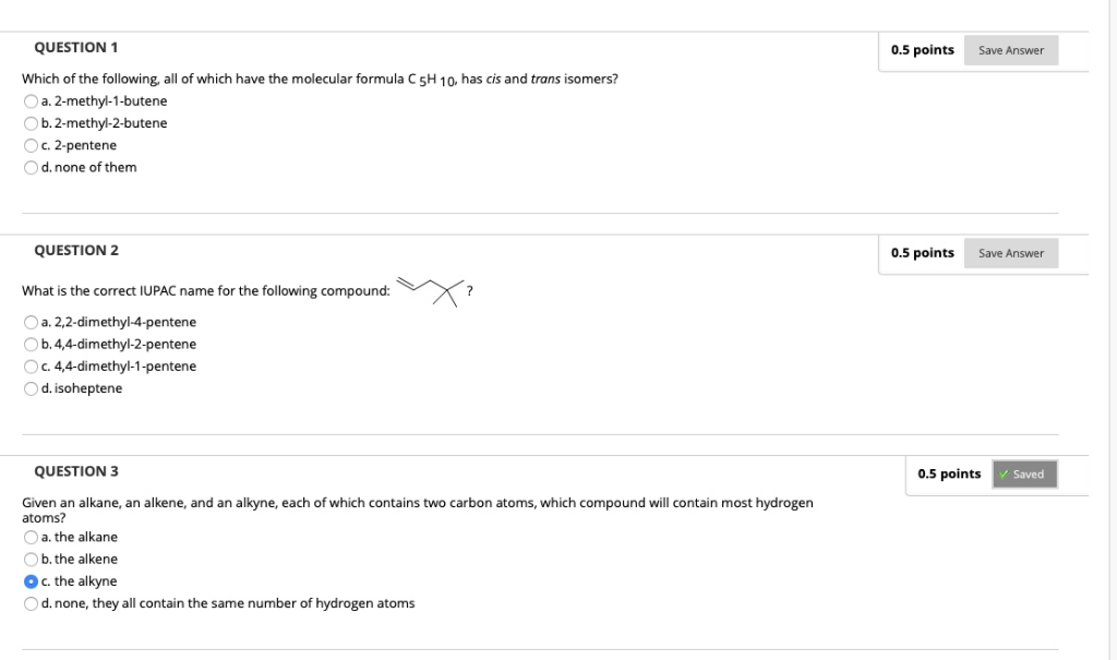 Solved QUESTION 1 0.5 points Save Answer Which of the | Chegg.com