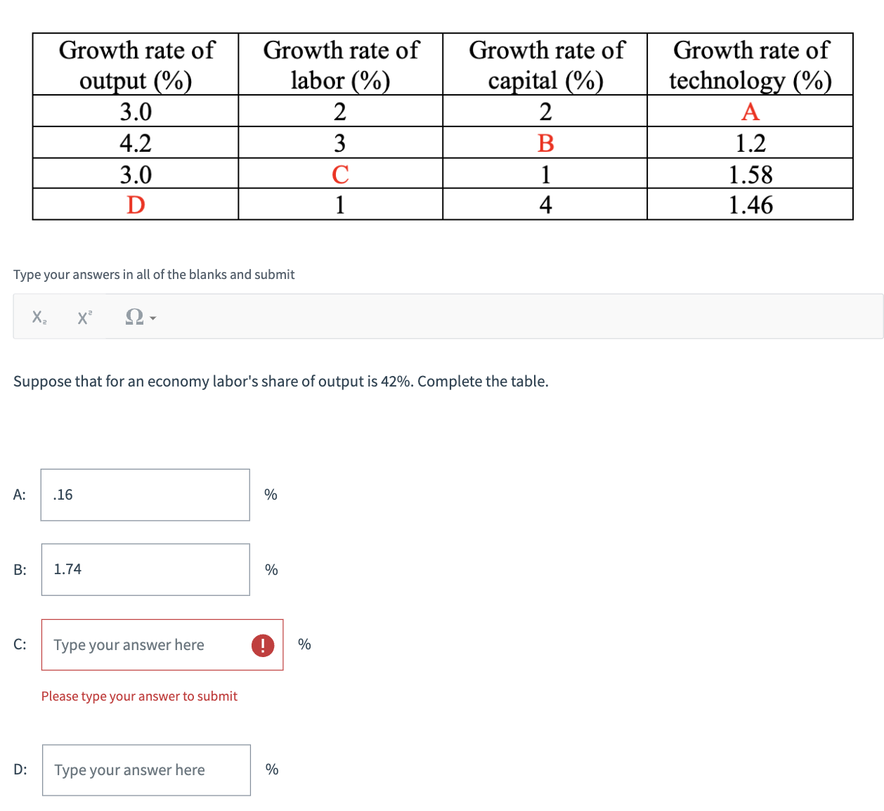 Solved Table Table Growth Rate Of Output Chegg Solved Table Table Growth Rate Of Output Chegg