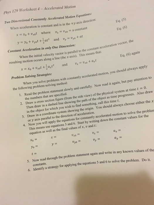 Constant Velocity Model Worksheet 4 Answers - Worksheet List