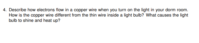 flow of electrons in copper wire