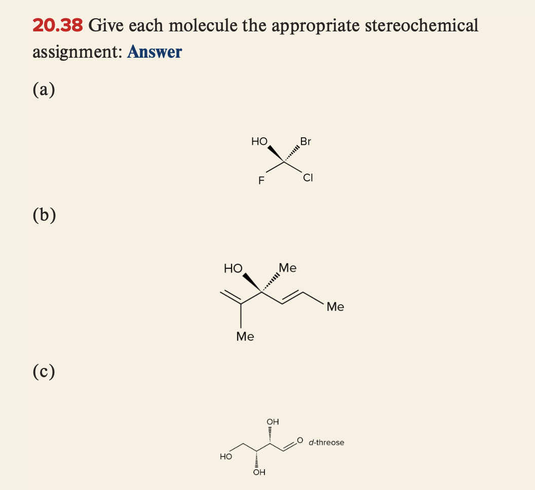 Solved 20.38 Give each molecule the appropriate | Chegg.com