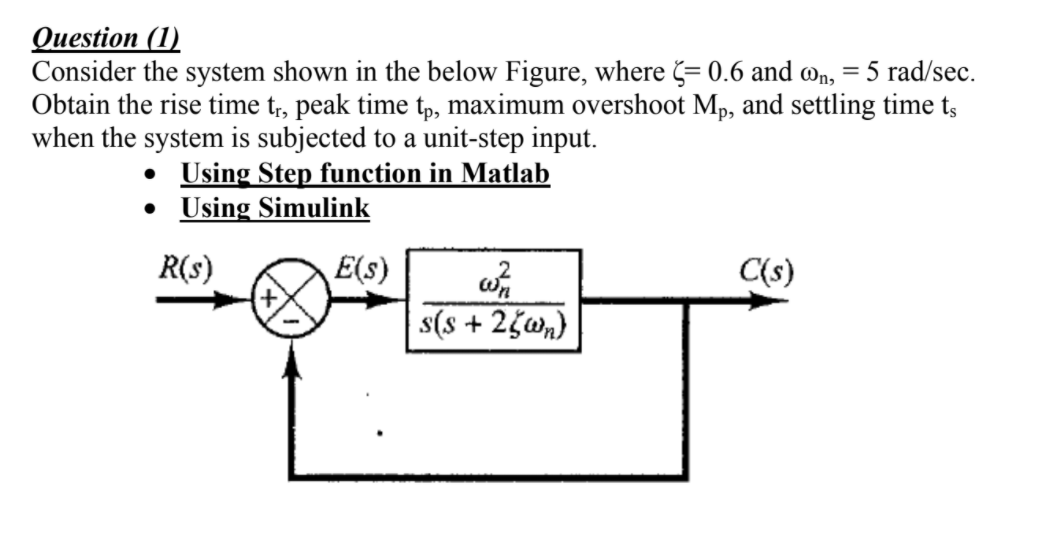 Solved Question 1 Consider The System Shown In The Belo Chegg Com