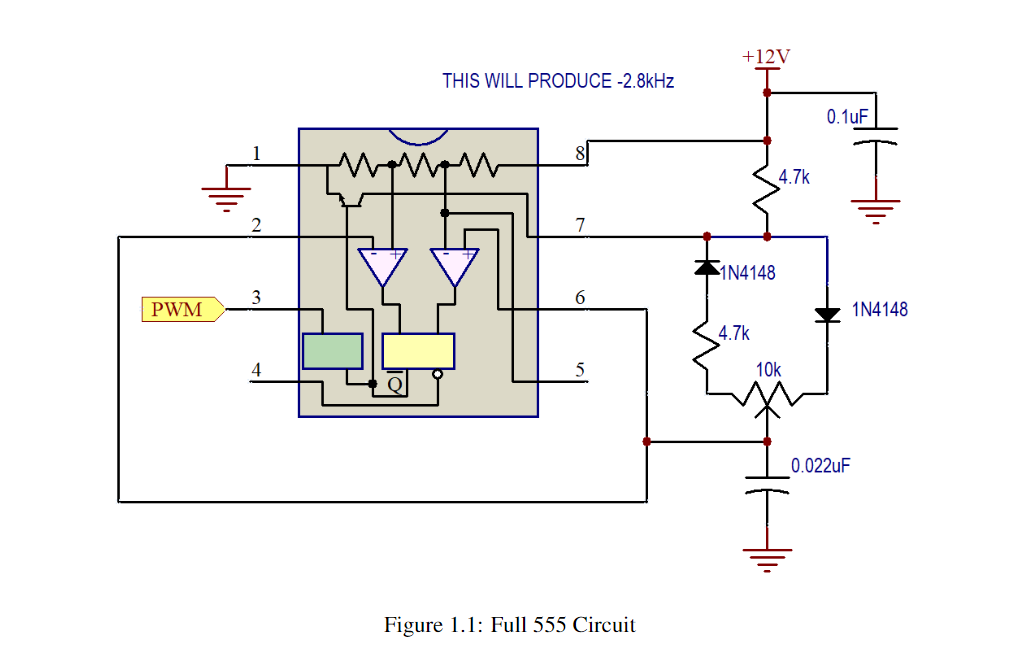 Solved Figure 1.1: Full 555 CircuitNominally, the circuit we | Chegg.com