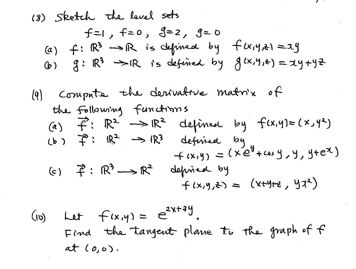 Solved 8 Sketch The Level Sets F L Fzo 9 2 Geo A F Chegg Com