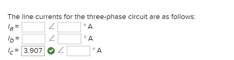 Solved Determine the line currents for the three-phase | Chegg.com