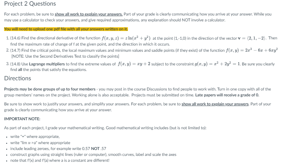 Solved For each problem, be sure to show all work to explain | Chegg.com
