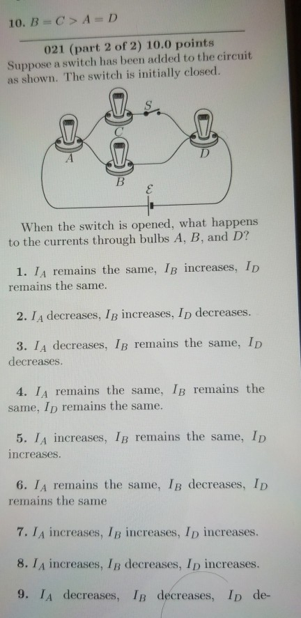 Solved 10. B = > A=D 021 (part 2 Of 2) 10.0 Points Suppose A | Chegg.com