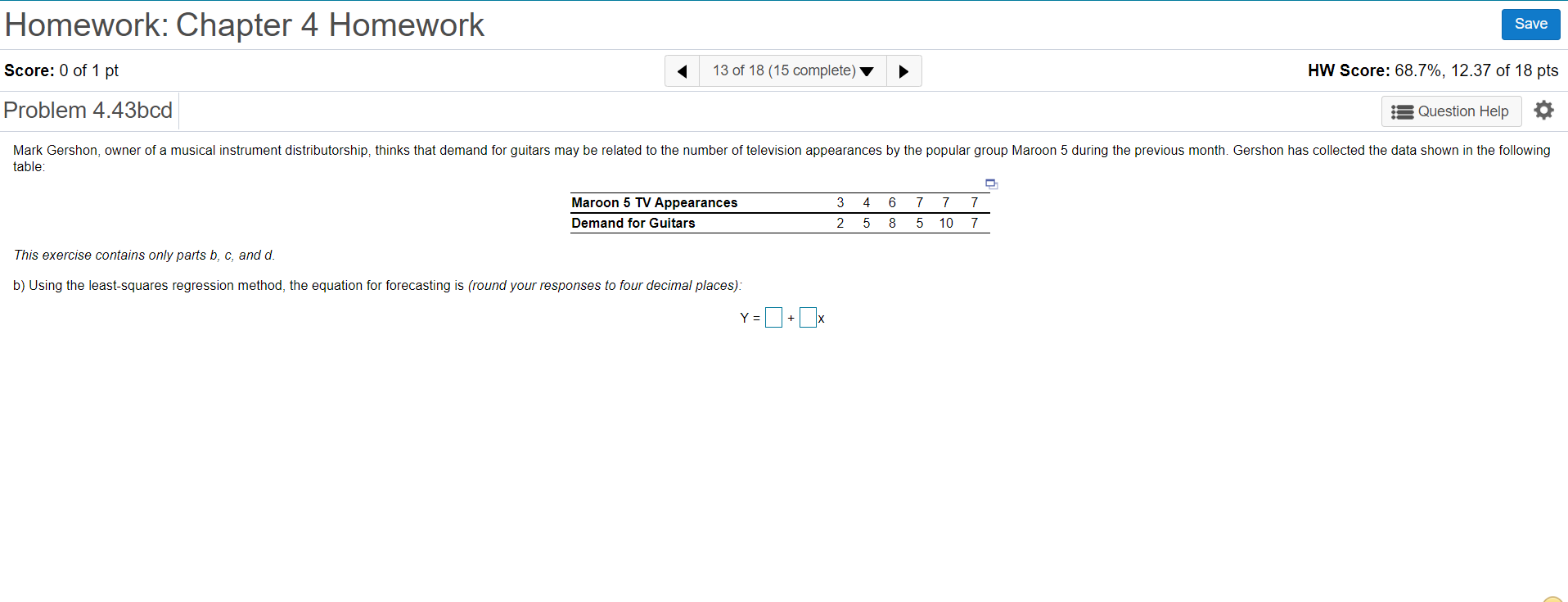 Solved Homework: Chapter 4 Homework Save Score: 0 of 1 pt 13 | Chegg.com