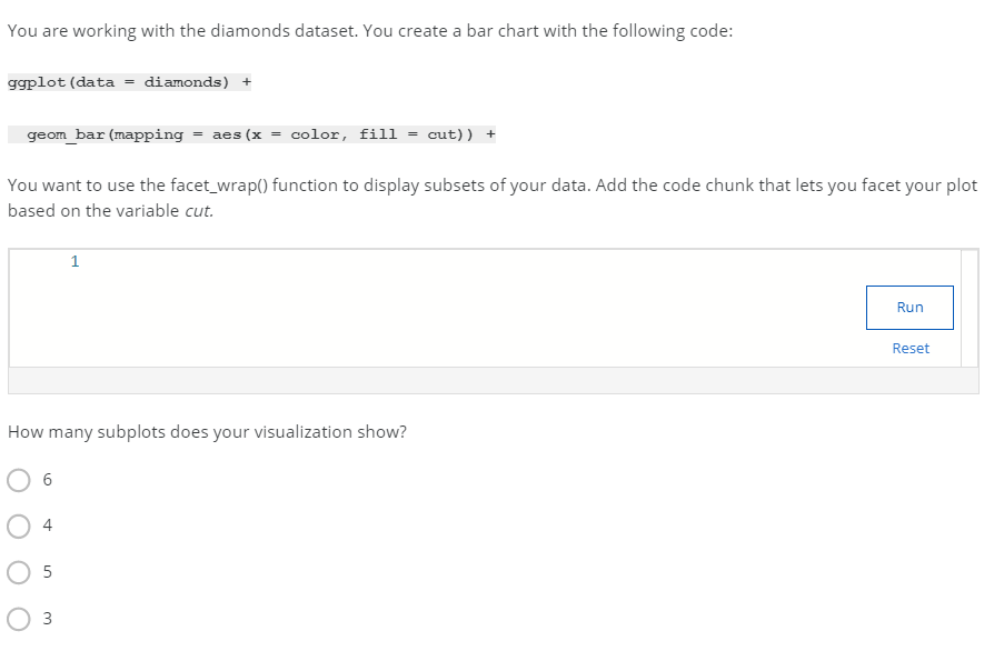 Solved You are working with the diamonds dataset. You create | Chegg.com