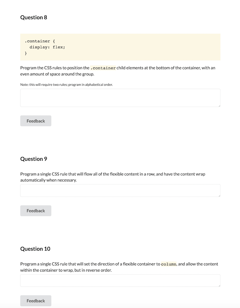 Solved Question 1 . wrapper { display: flex; } I want to set | Chegg.com