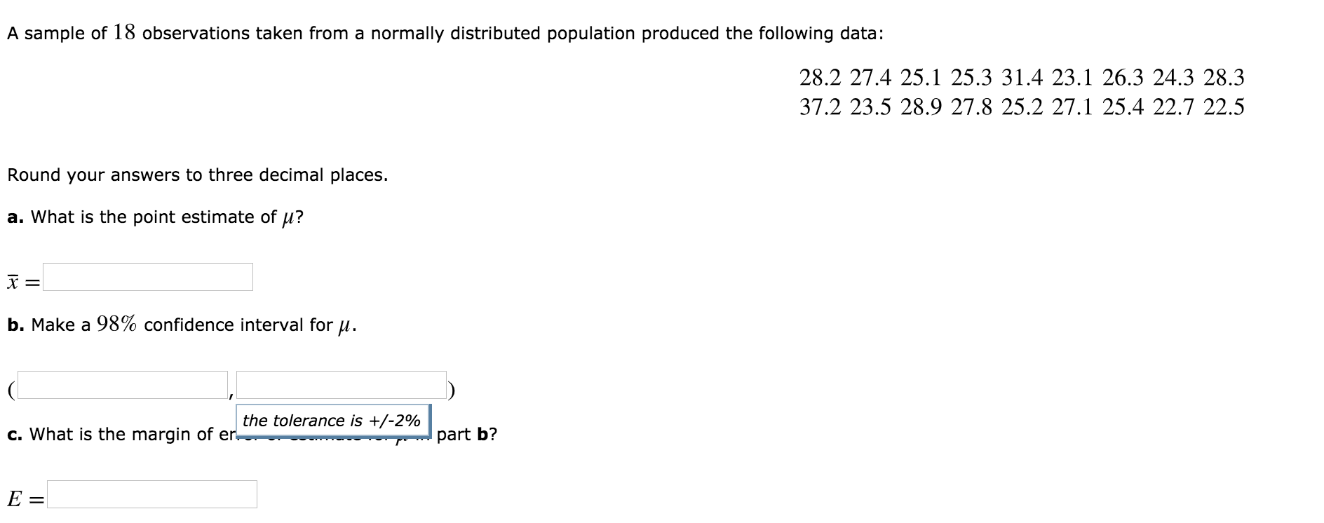 Solved C What Is The Margin Of Error Of Estimate For M I Chegg Com