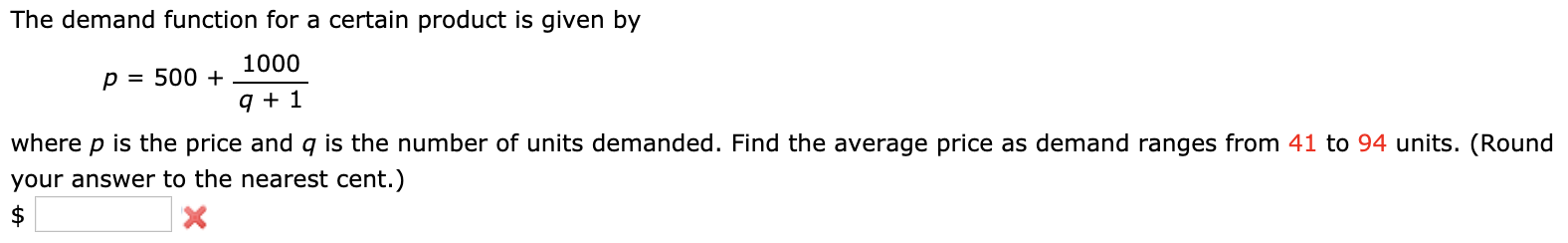 Solved The demand function for a certain product is given by | Chegg.com