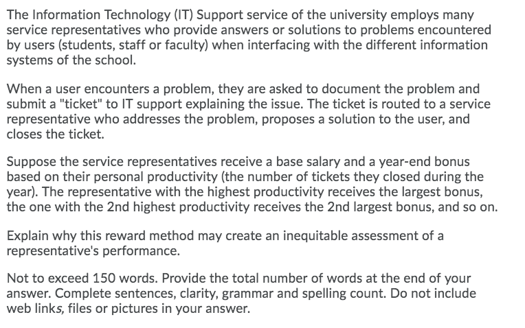 Solved The Information Technology (IT) Support service of Chegg com