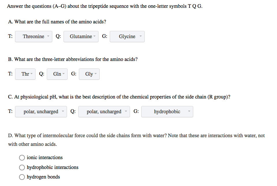 Solved Answer The Questions A G About The Tripeptide Se Chegg Com