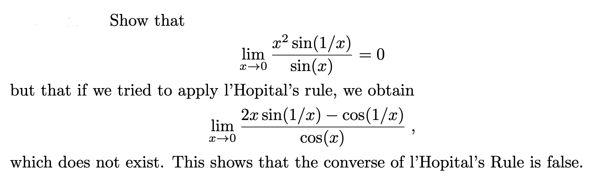Lim X2 Sin 1 X